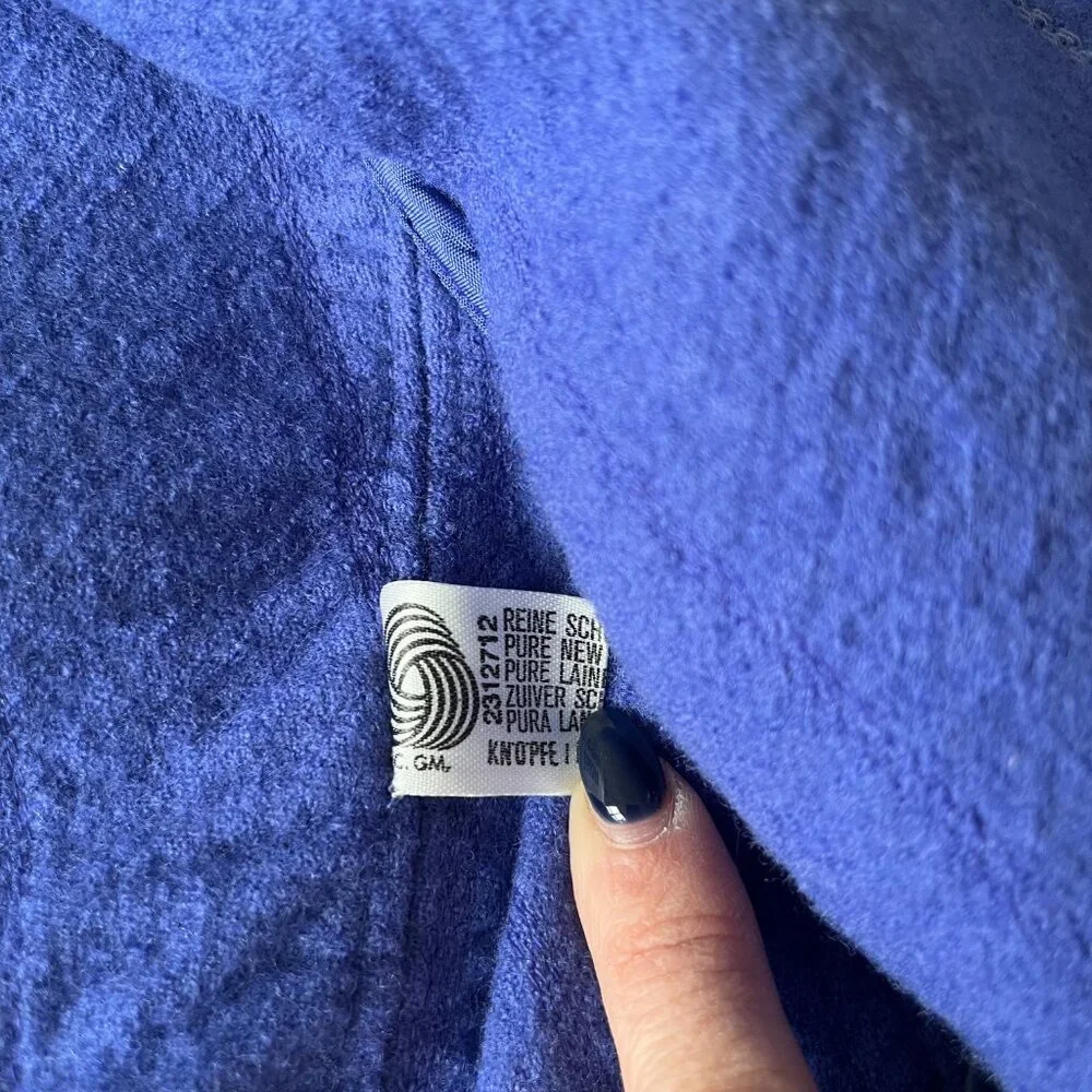 Vintage 90s Louis Feraud Paris 100% Virgin Wool Lapis Lavendar Jacket - Picture 5 of 10